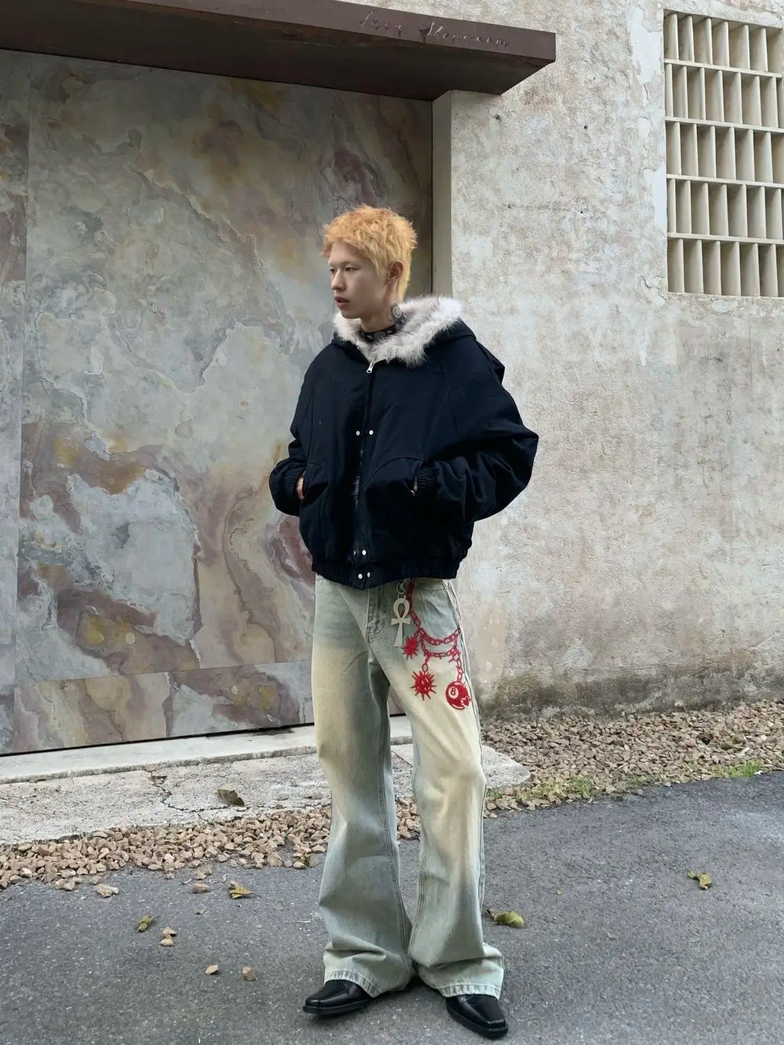 Men's Faux Fur Lined Bomber Jacket - Festigal