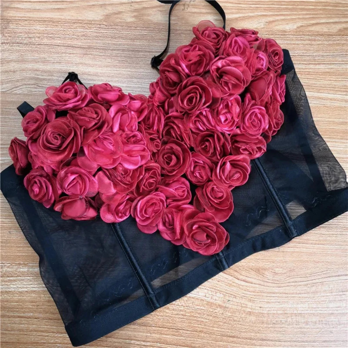 3D Roses Corset Top - Festigal