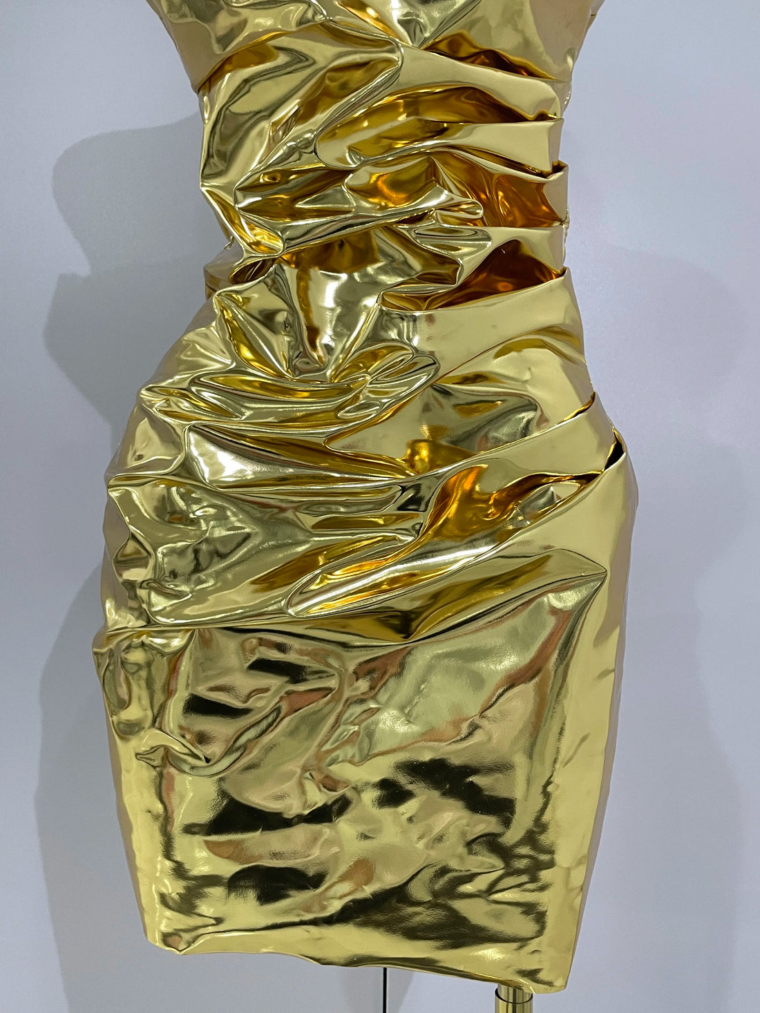 Gold Sequin Ruched Strapless Dress - Festigal