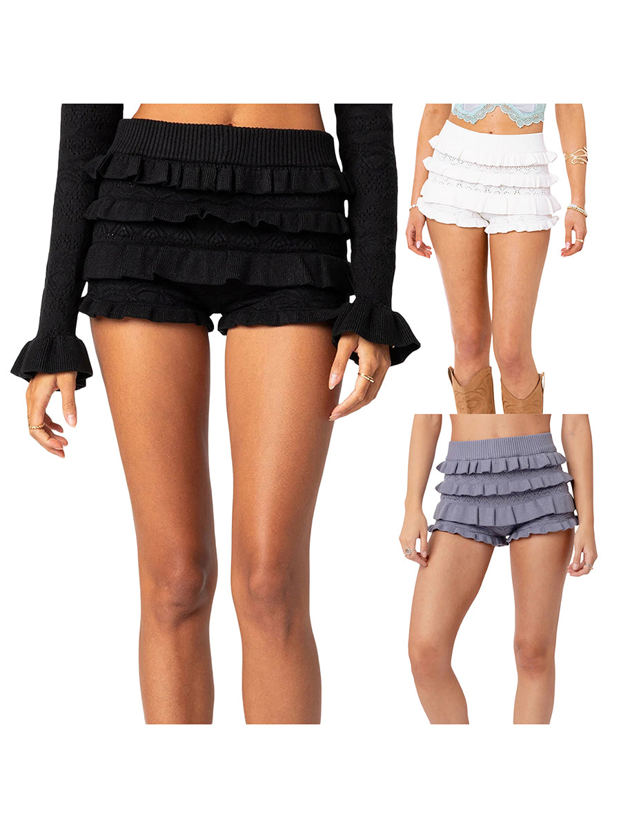 Ruffle Knit Shorts - Festigal