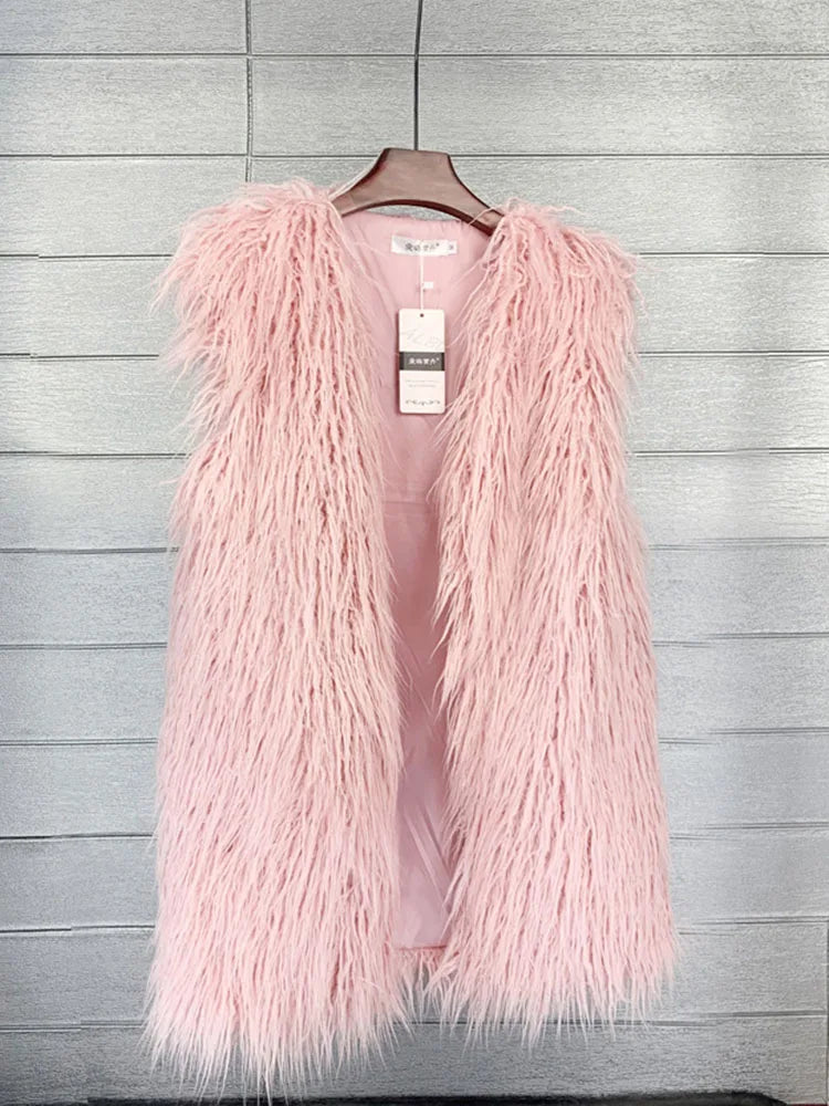 Faux Mongolian Fur Gilet - Festigal