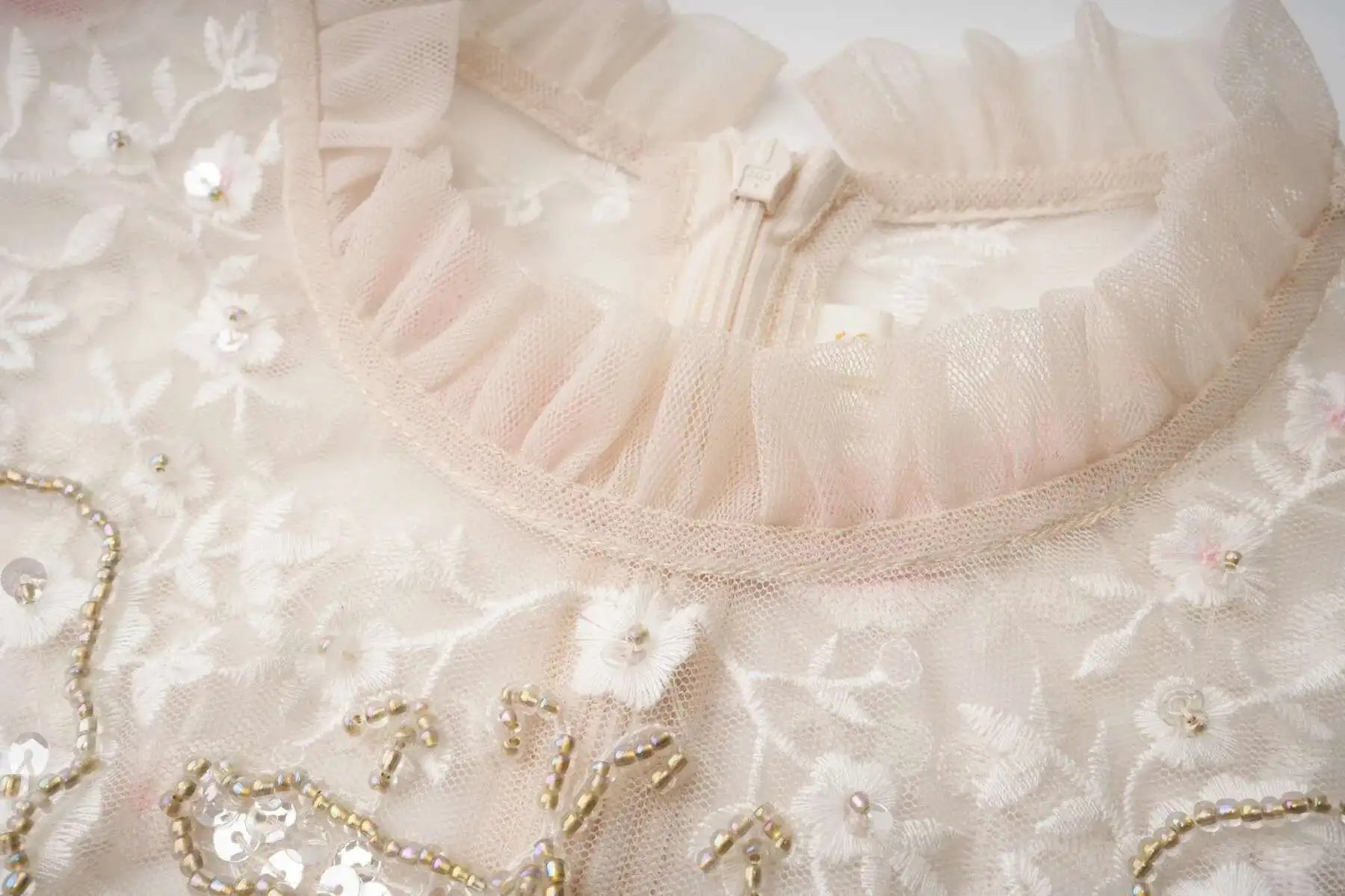 Floral Ruffled Embroidered Maxi Dress