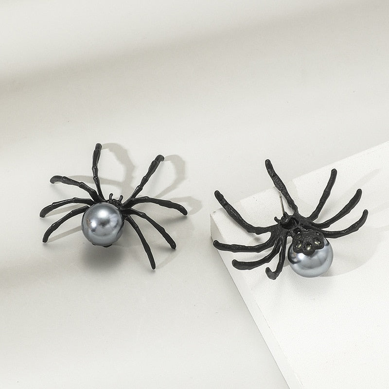 Halloween Black Spider Ear Studs - Festigal
