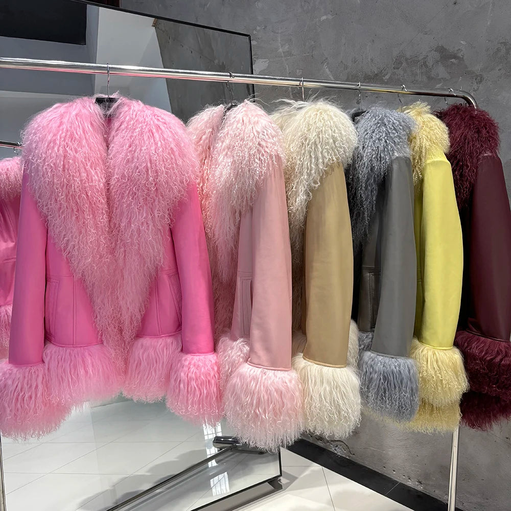 Suede Mongolian Fur Jacket