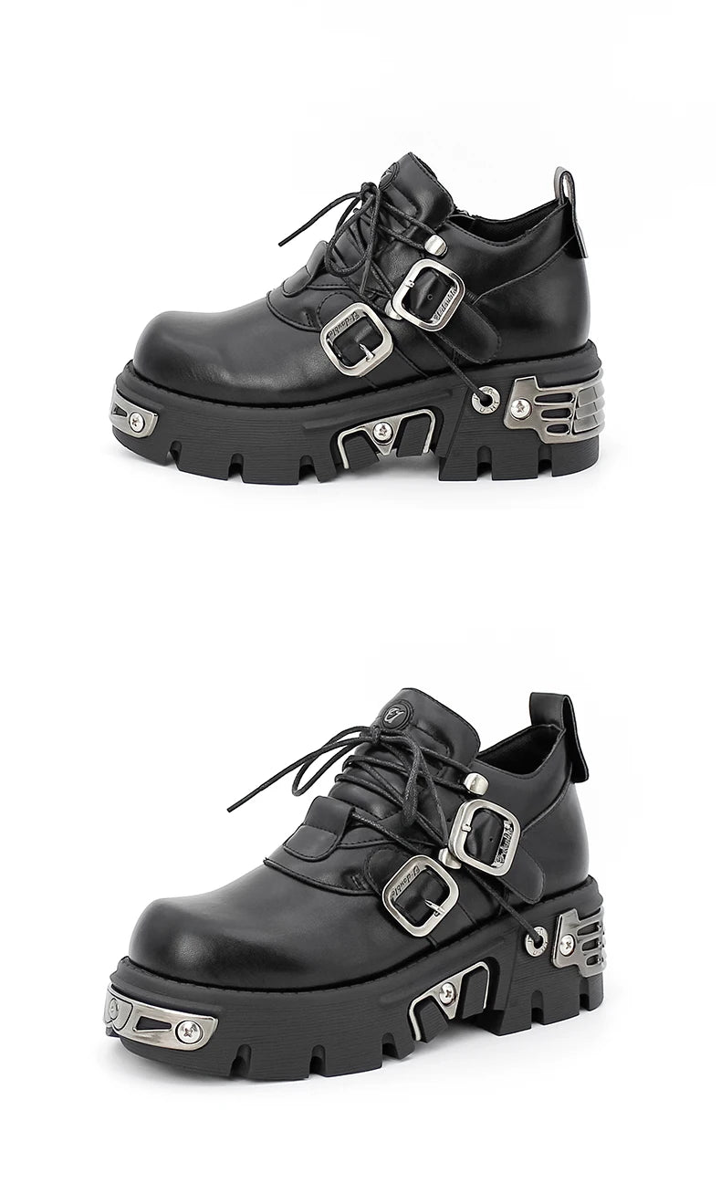 Futuristic Metal Platform Shoes - Festigal