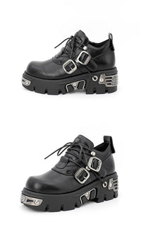 Futuristic Metal Platform Shoes - Festigal