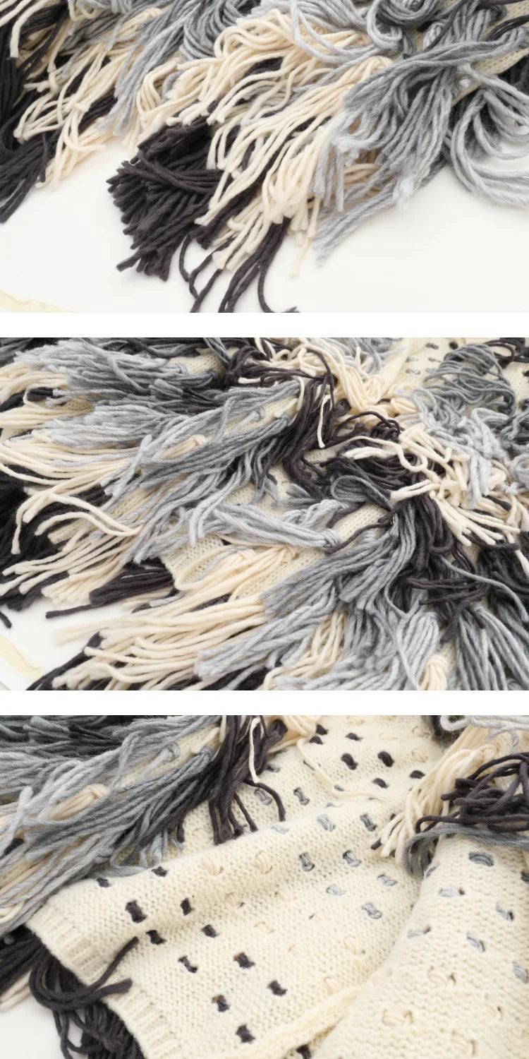 Gradient Tassel Knitted Cardigan - Festigal