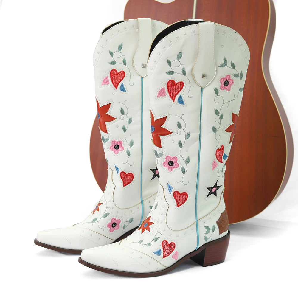 Embroidered Western Cowboy Boots - Festigal