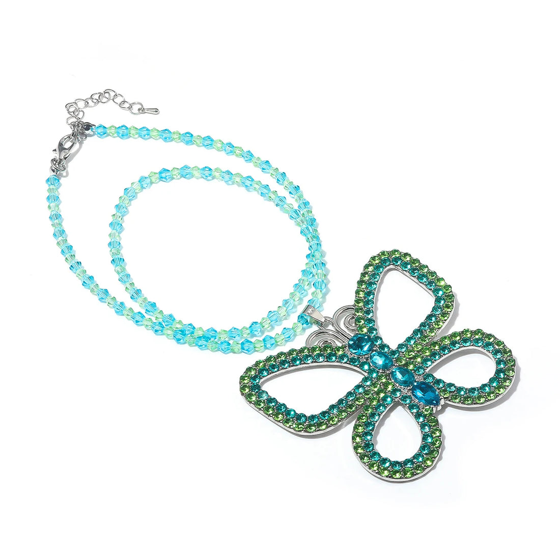 Rhinestone Butterfly Necklace - Festigal