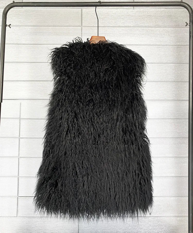 Faux Mongolian Fur Gilet - Festigal