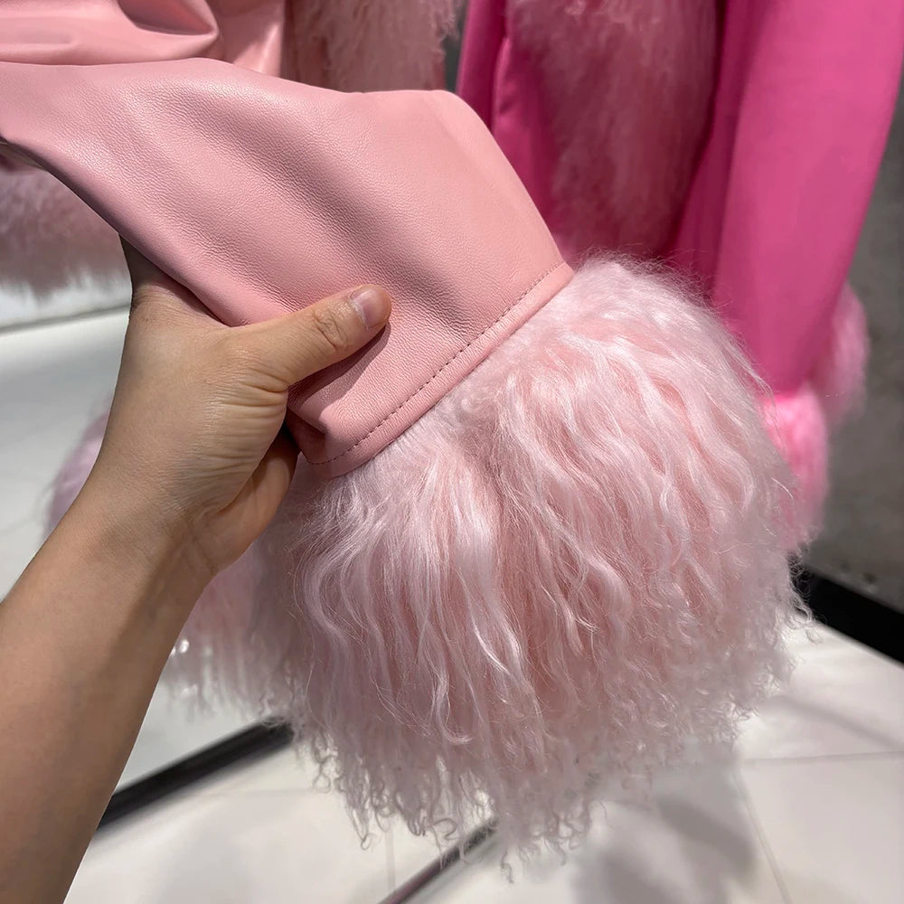 Suede Mongolian Fur Jacket