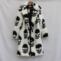 Men's Skull Faux Fur Coat - Festigal