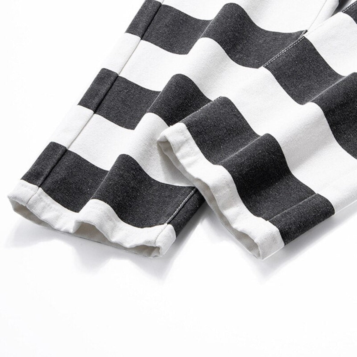 Monochrome Striped Canvas Trousers - Festigal