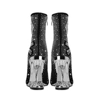 Sparkly Skull Toothed Heel Boots - Festigal