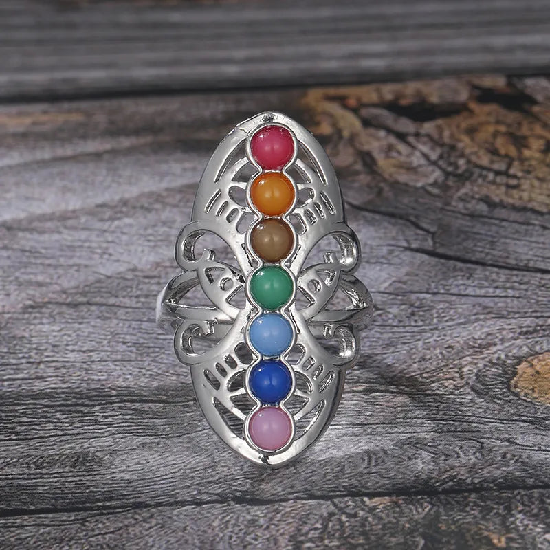 7 Chakra Stones Reiki Ring - Festigal