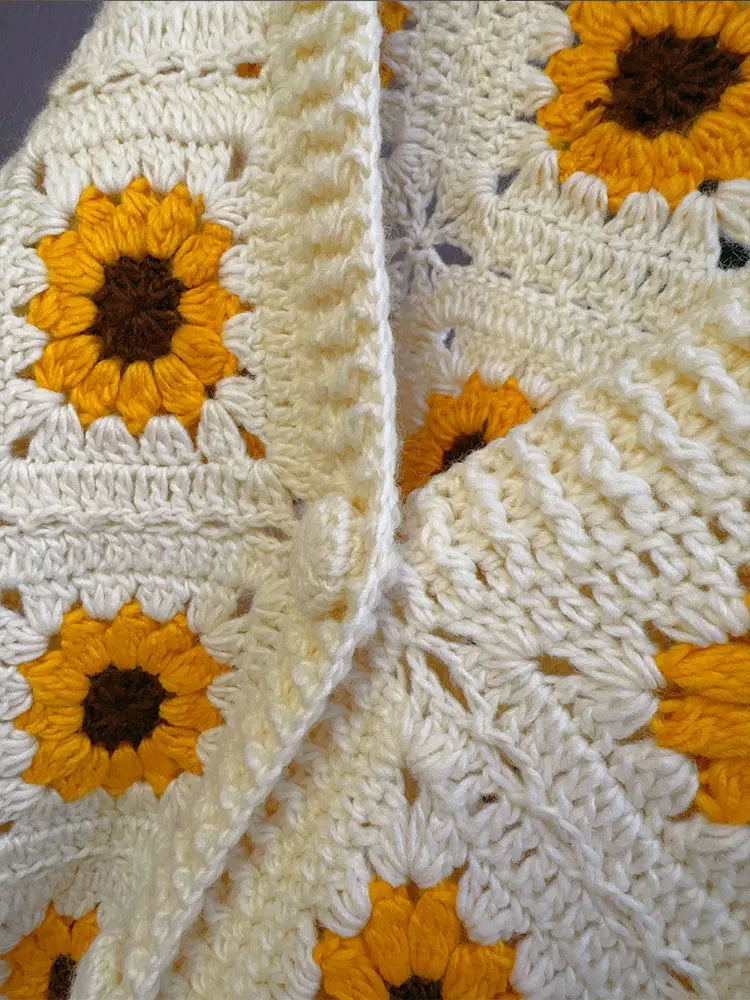 Crochet Sunflower Cardigan - Festigal