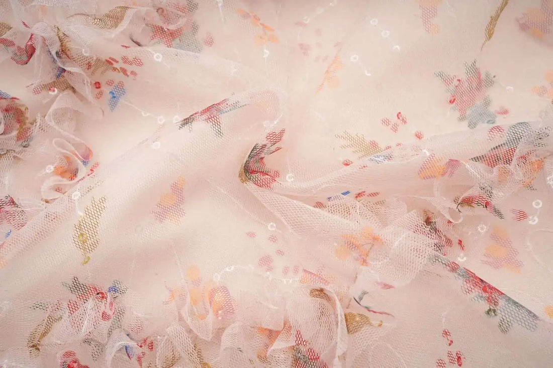 Floral Ruffled Embroidered Maxi Dress