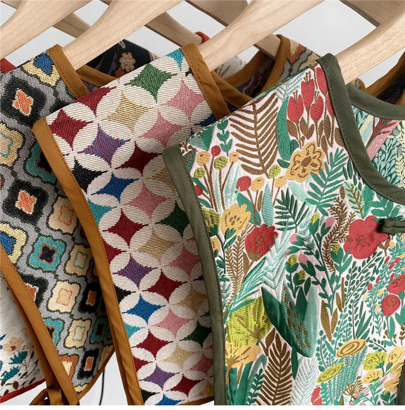 Embroidered Cropped Waistcoat - Boho Festival Layer