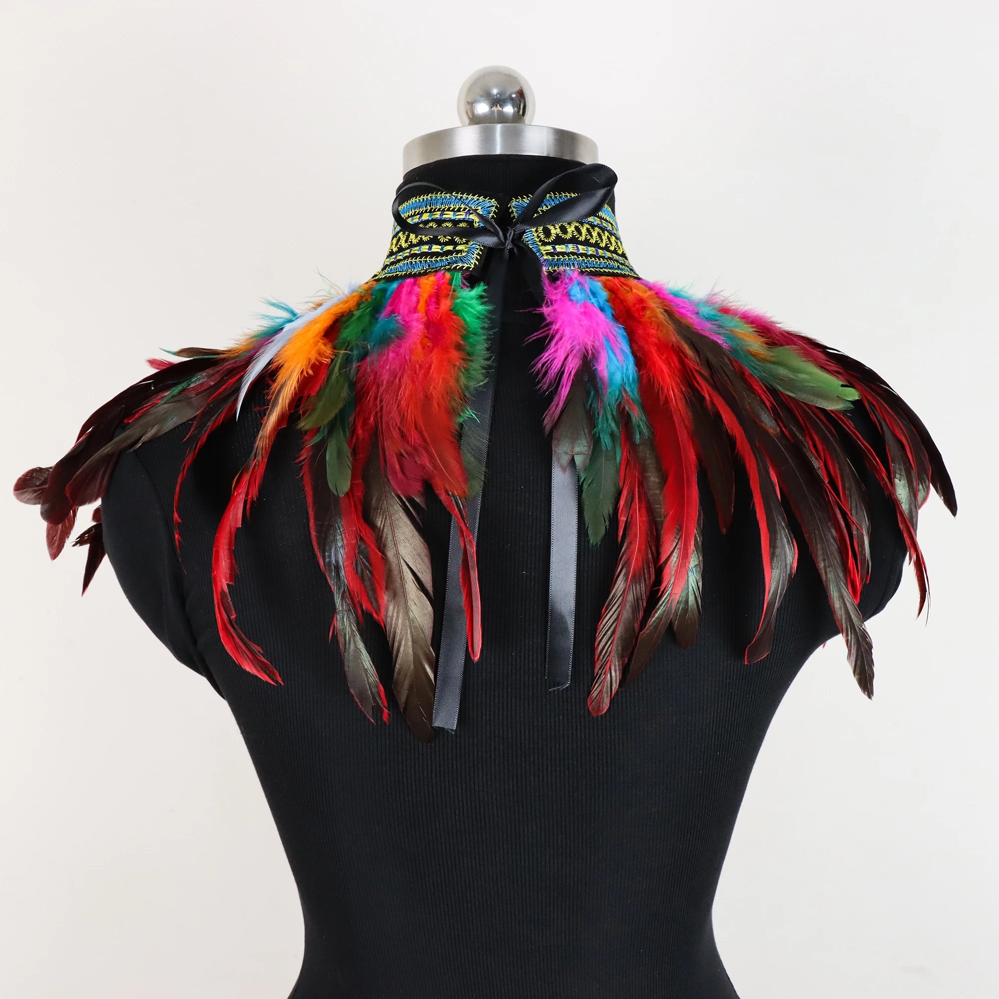 Men's Feather Embroidered Shawl - Festigal