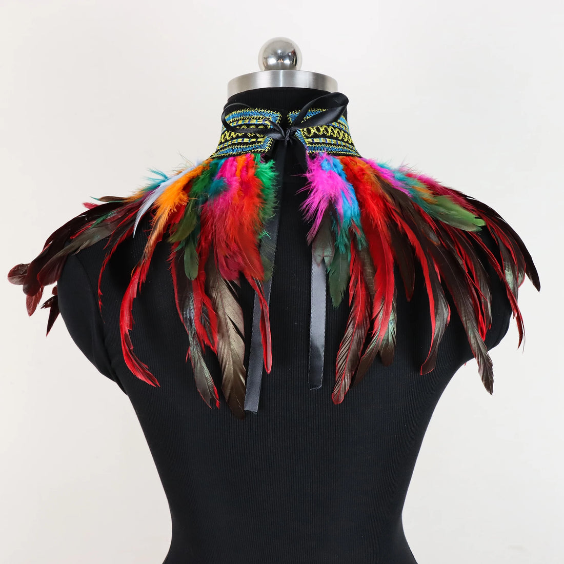 Men's Feather Embroidered Shawl - Festigal