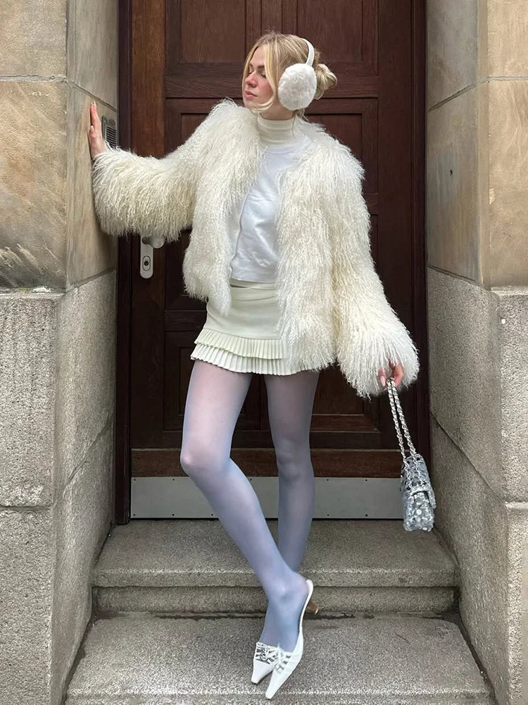 Shaggy Faux Fur Jacket - Festigal