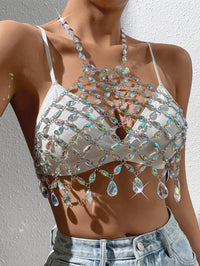 Hollow Out Rhinestone Top - Festigal