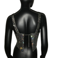Shiny Metal Effect Rave Mesh Halter - Festigal