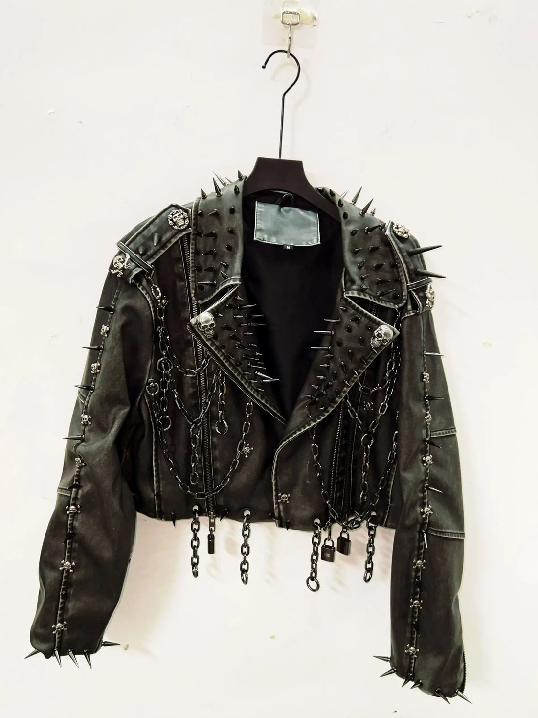 Faux Leather Spiked Jacket - Festigal