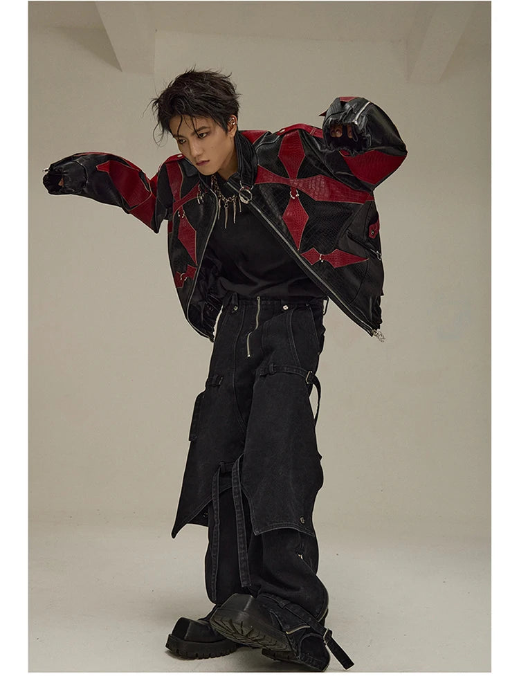 Mens Crocodile Faux Leather Jacket