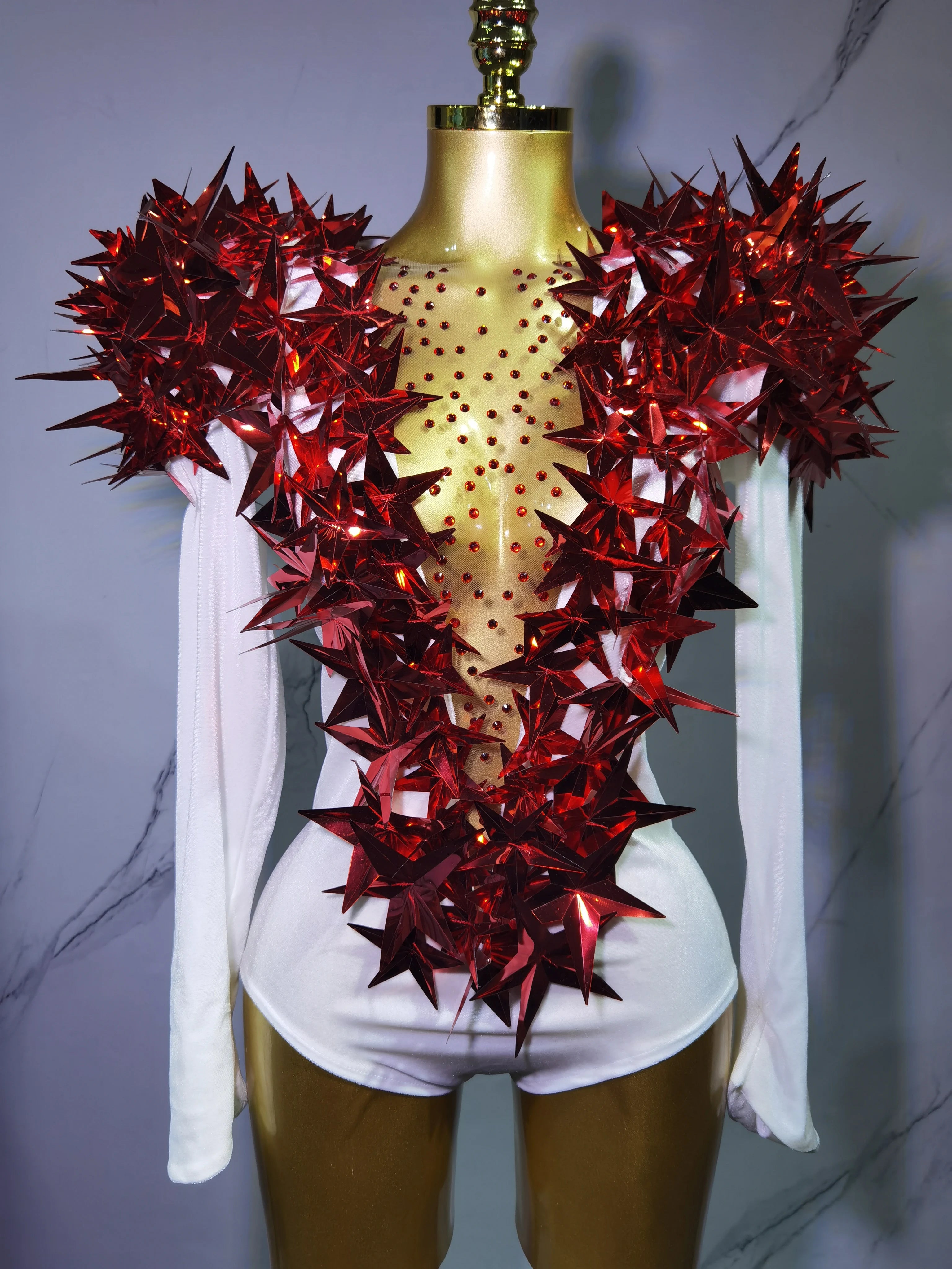 Heavily Embellished Star Bodysuit