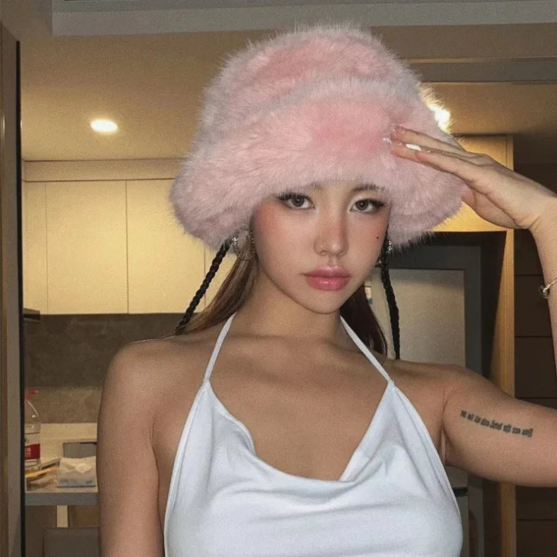 Faux Fur Bucket Hats - Festigal