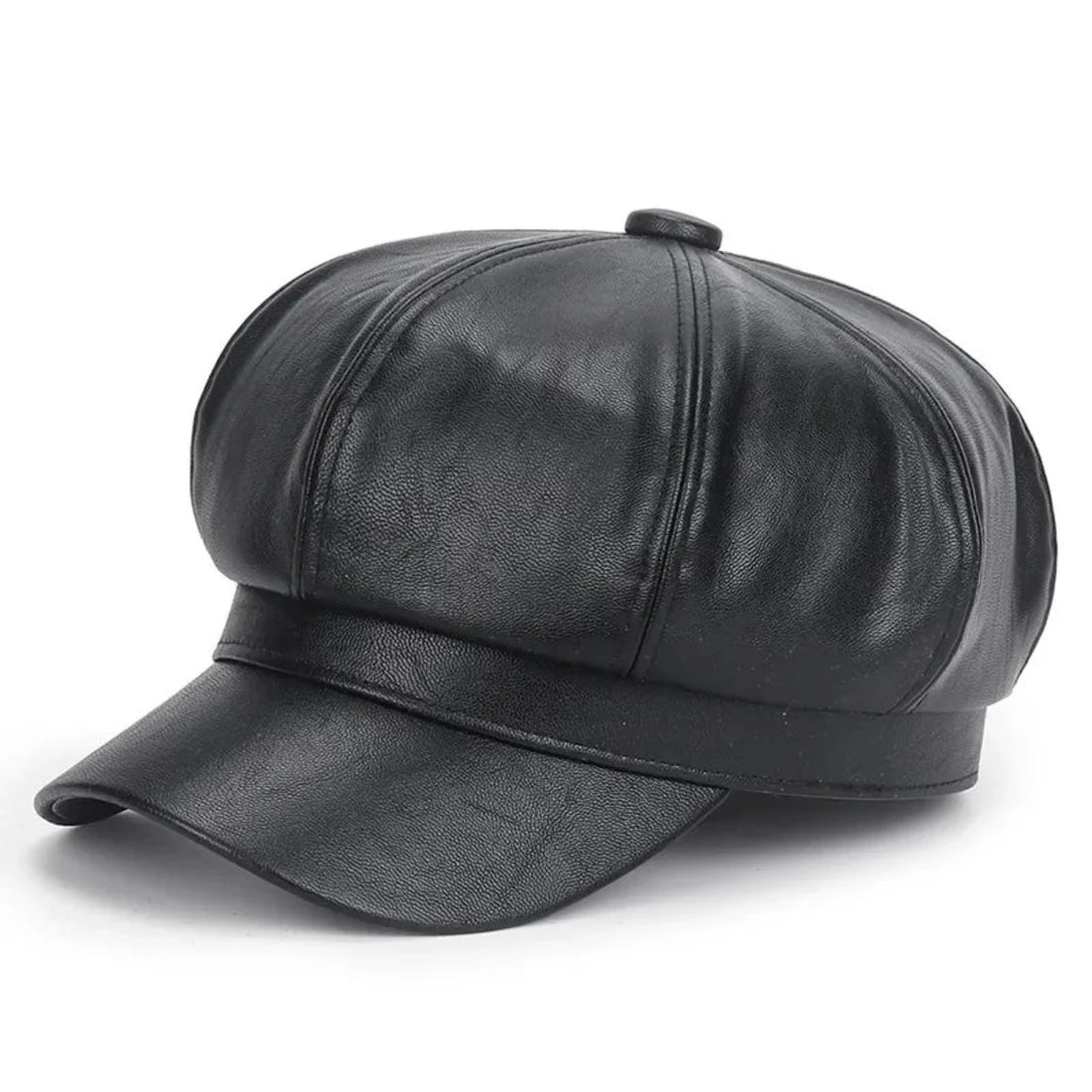 Faux Leather Adjustable Beret Cap - Festigal