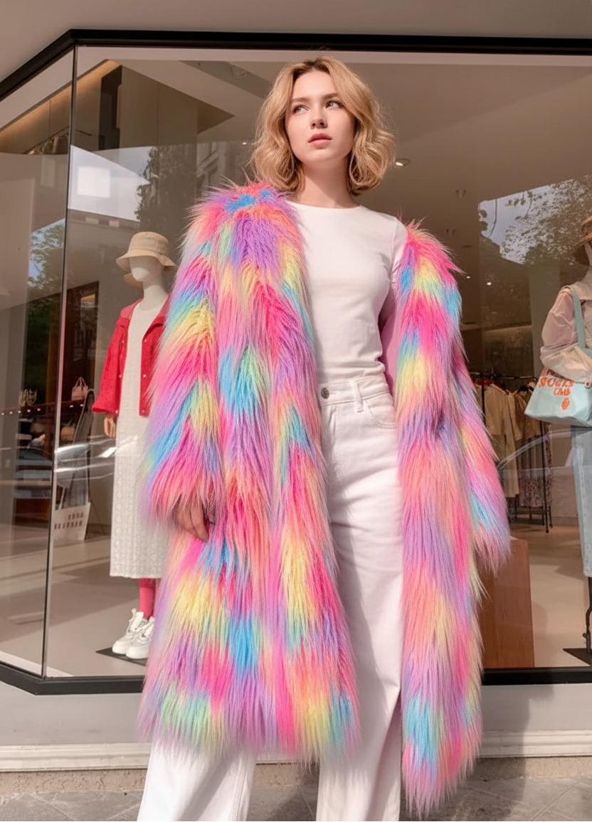 Multicoloured Yeti Coat