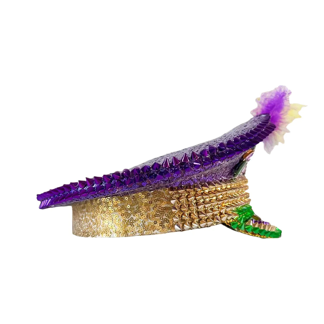 Mardi Gras Feather Military Hat - Festigal