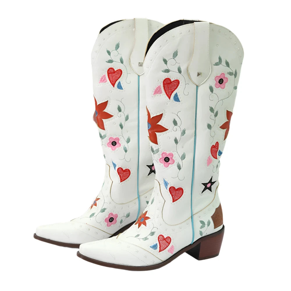 Embroidered Western Cowboy Boots - Festigal
