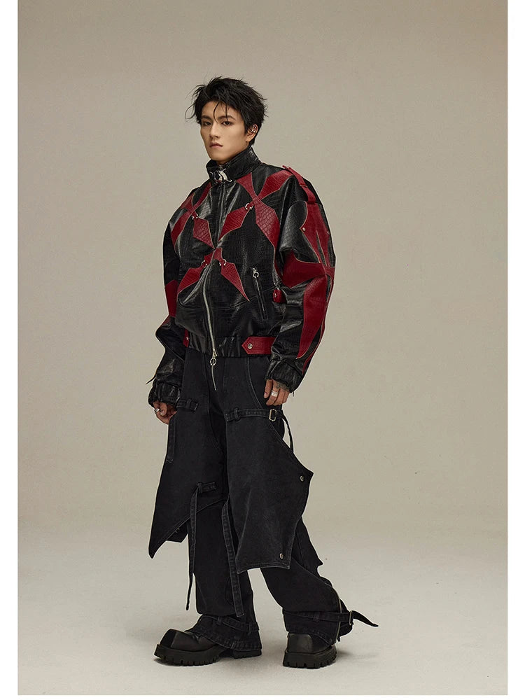 Mens Crocodile Faux Leather Jacket