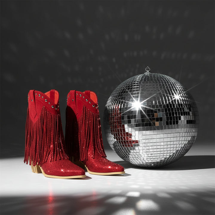 Tassel Rhinestone Cowgirl Boots