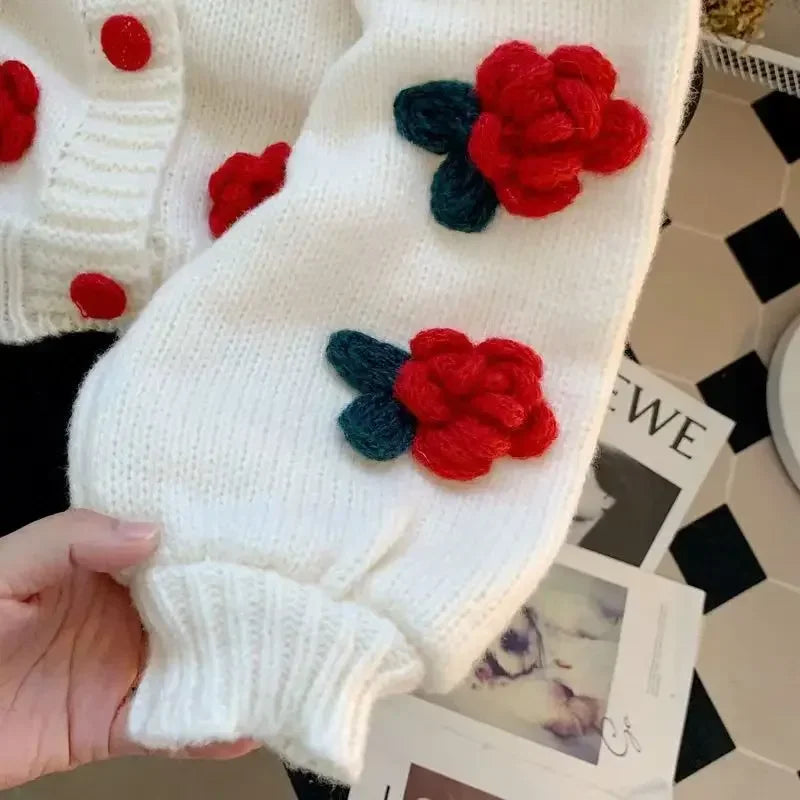 3D Flower Knit Cardigan - Festigal