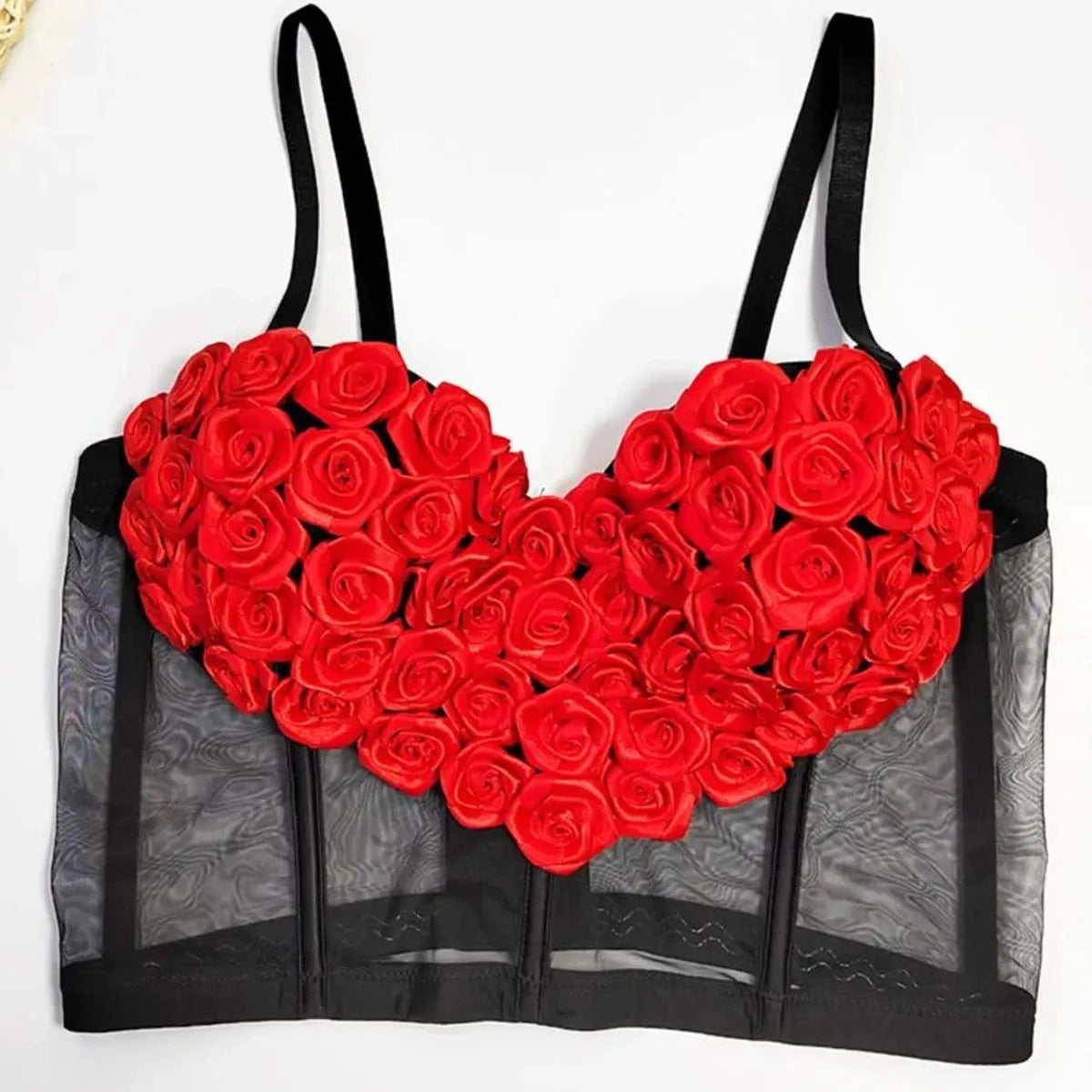 3D Roses Corset Top - Festigal