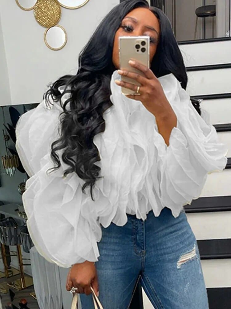 Exaggerated Chiffon Blouse - Festigal