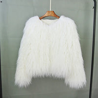 Shaggy Faux Fur Jacket Coat - Festigal