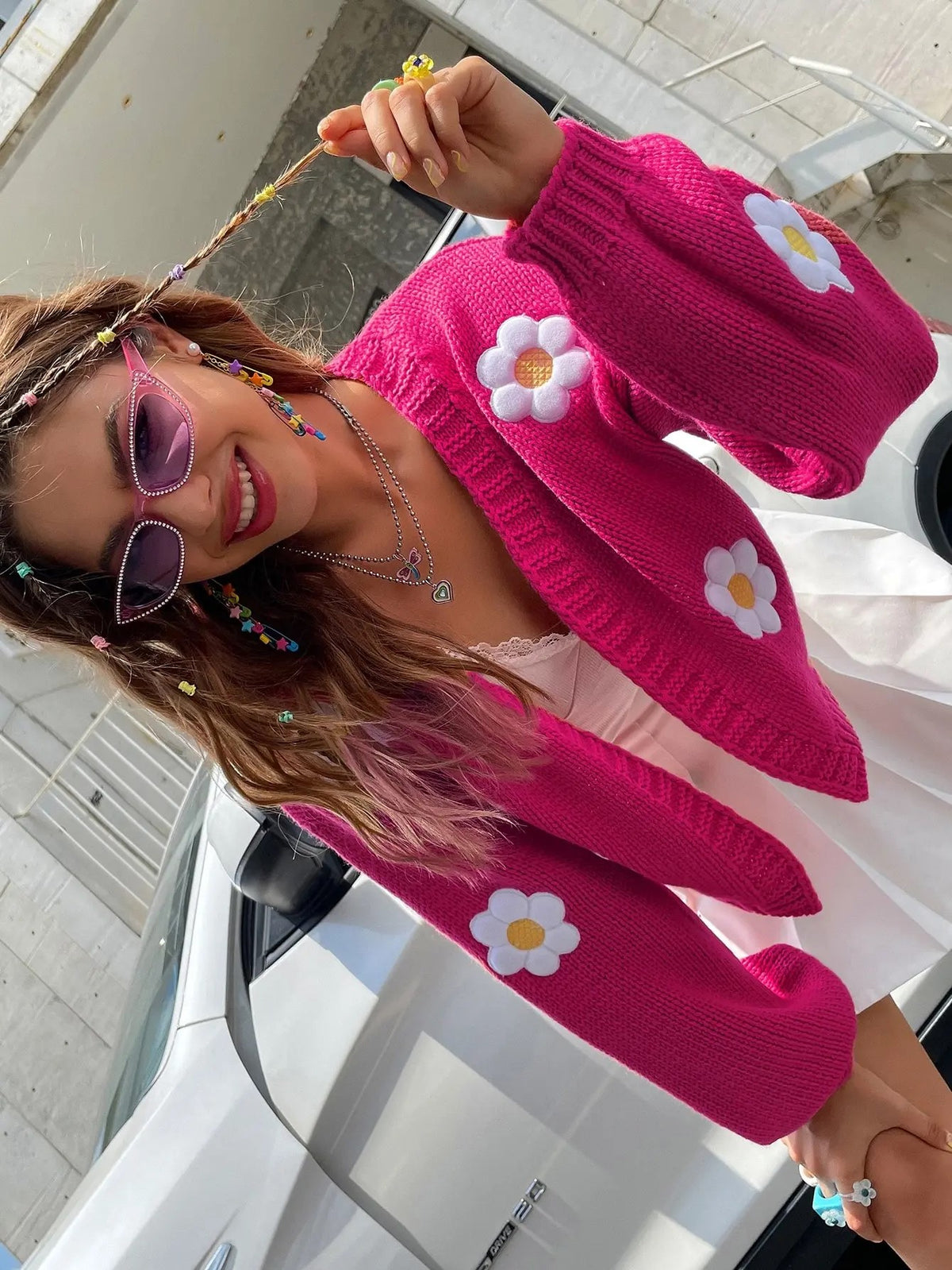 She Loves Me Daisy Flower Cardigan - Festigal
