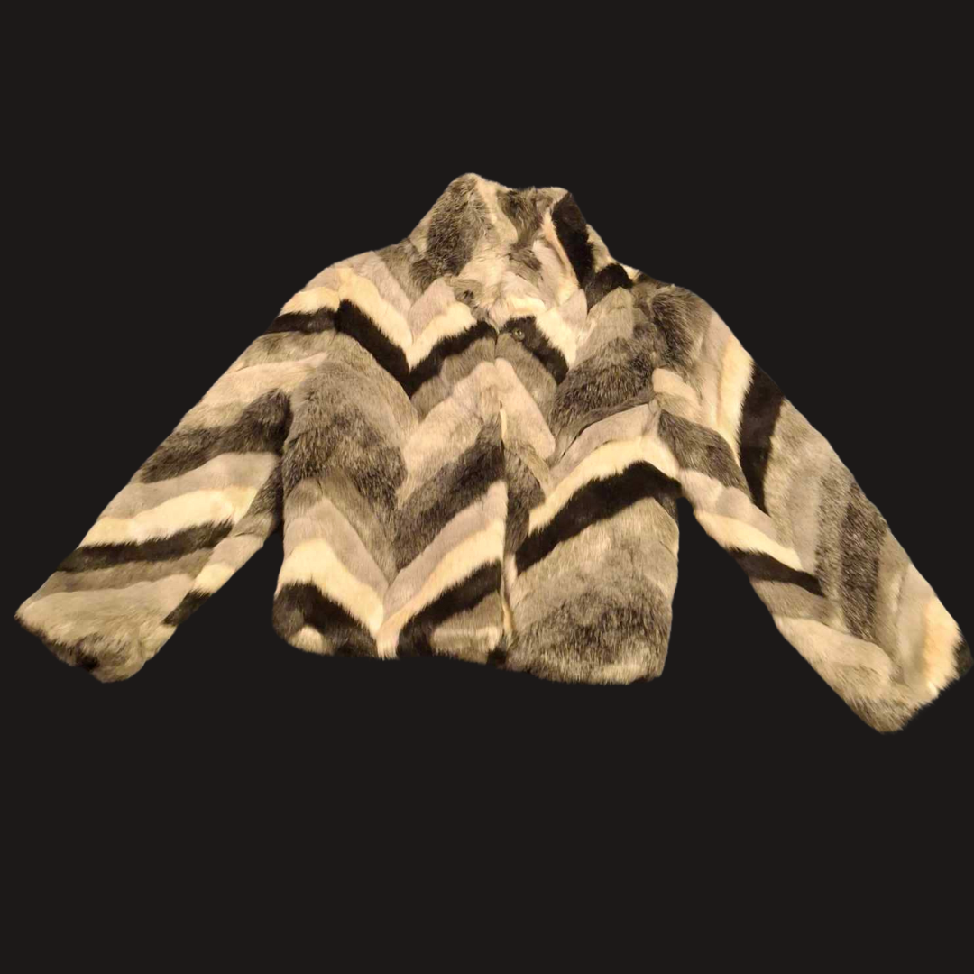 BNWT Angel Eye Faux Fur Contrast Coat. Size M UK 10 - Festigal