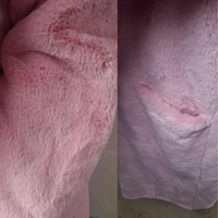 Pink Faux Fur Trim Collar Coat