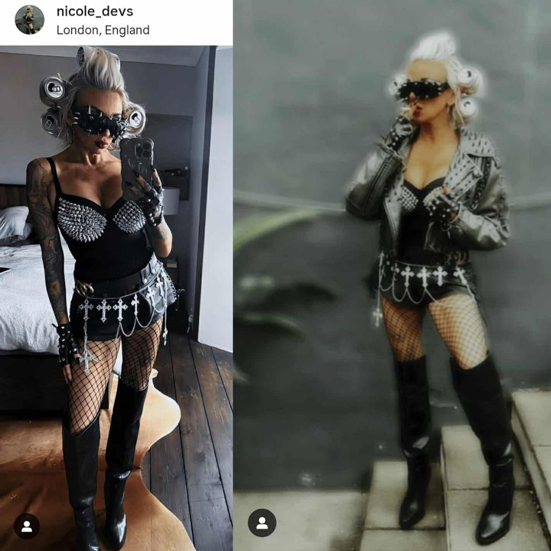 Faux Leather Spiked Jacket - Festigal