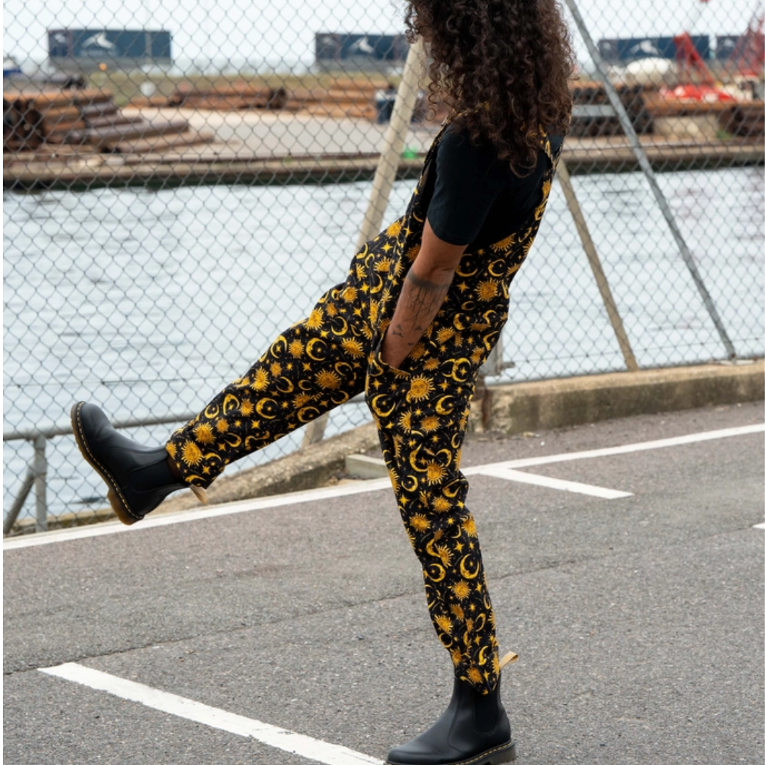 Celestial Sun and Moon Stretch Dungarees