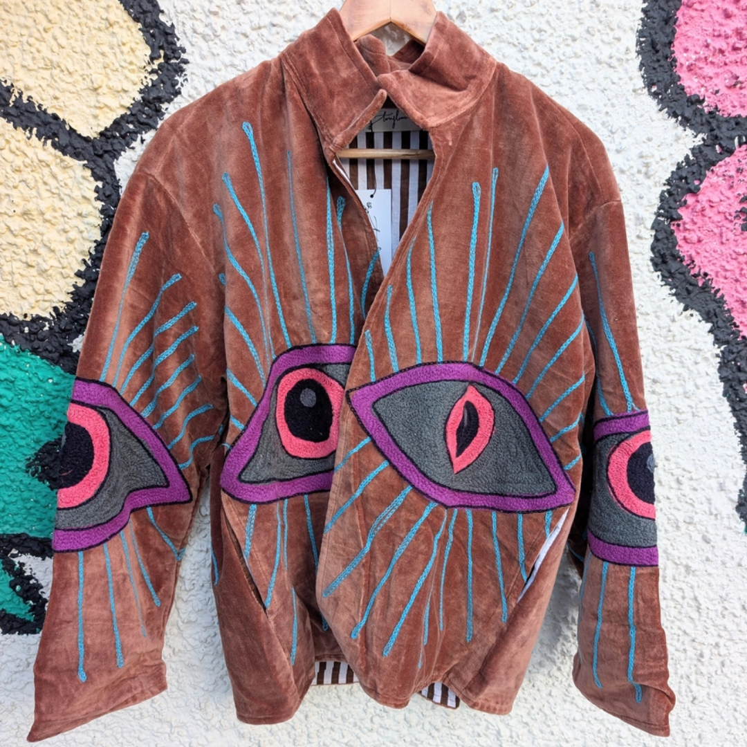 Embroidered Evil Eye Jacket