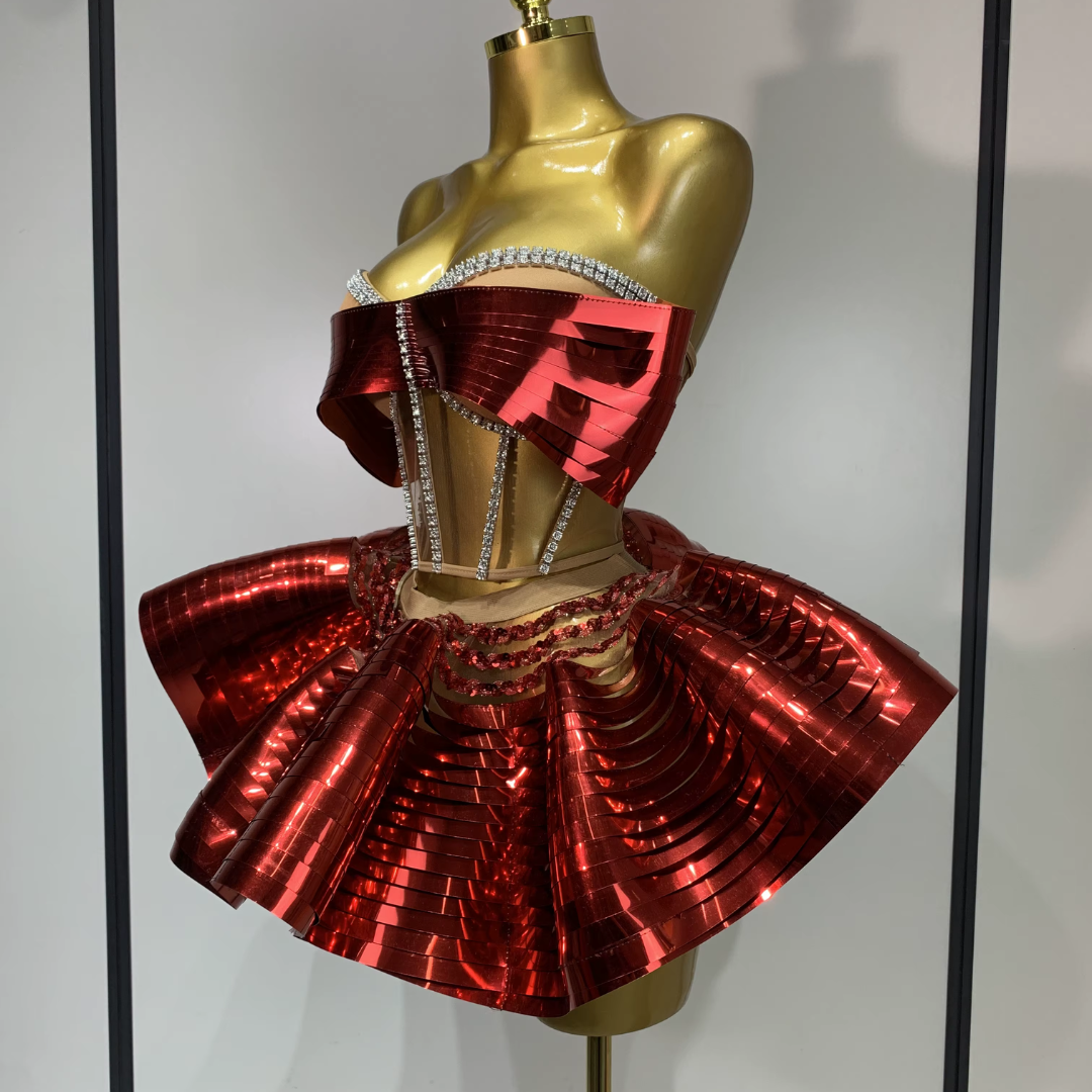 Futuristic Wave A-Line Dress