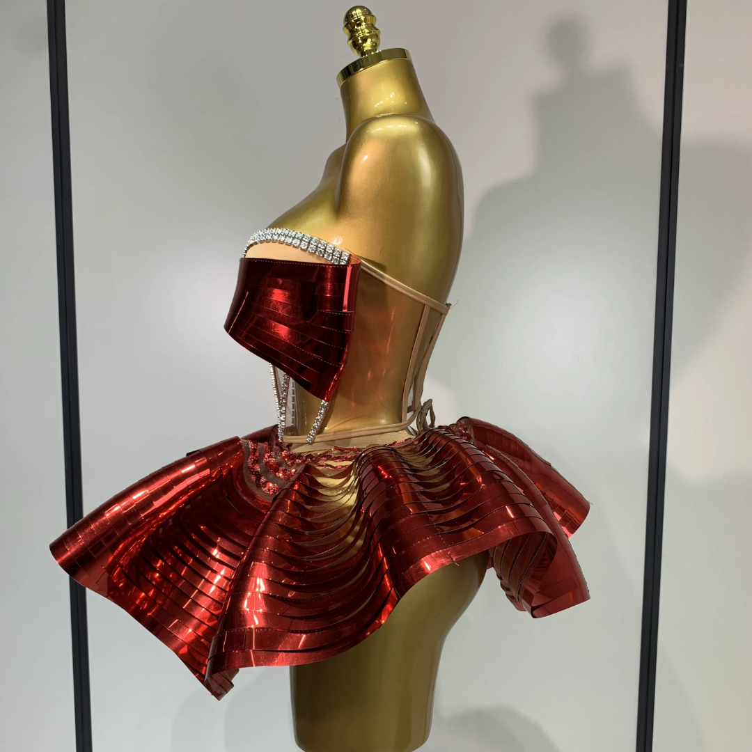 Futuristic Wave A-Line Dress