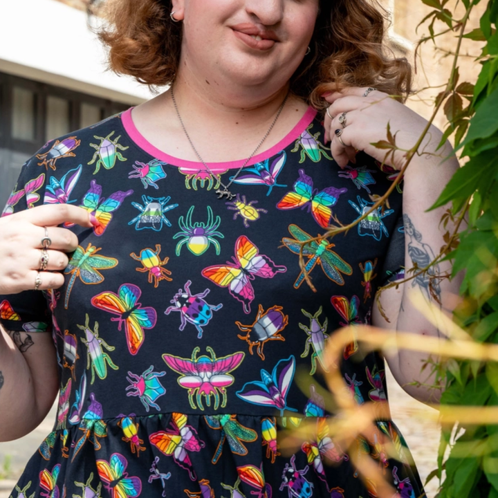 Rainbow Bugs Smock Dress